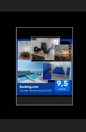 Prédio com piscina na cobertura frente ao mar, apartamento para até 6 adultos e 3 crianças até 8 anos, churrasqueira na sacada, Wi-Fi grátis, NÃO oferecemos roupas de cama e banho, 1 vaga de garagem, 